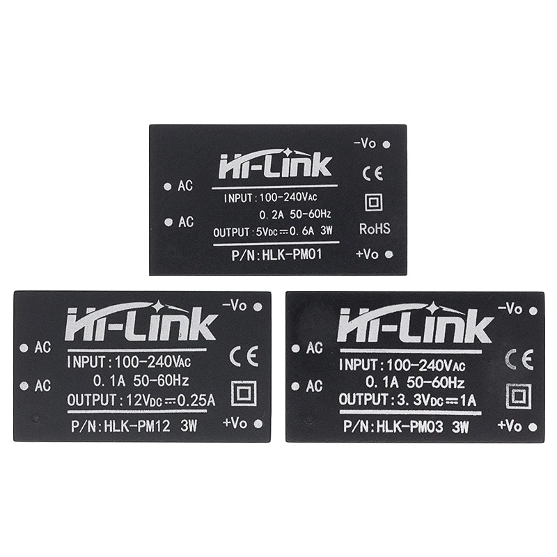 1 Uds HLK-PM01 HLK-PM03 HLK-PM12 AC-DC 220V mini módulo de fuente de alimentación, módulo de fuente de alimentación de interruptor inteligente para el hogar