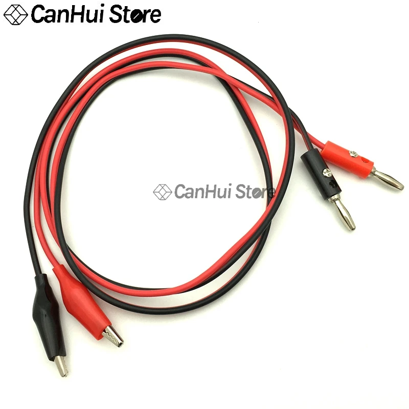 Pinzas de cocodrilo, Cable de prueba eléctrico DIY, pinzas de cocodrilo, conector de Cable de gancho de prueba con conector Banana de 4MM, multímetro de sonda de probador Dual - imagen 4