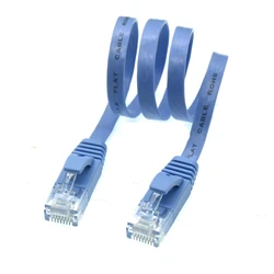 Cable Ethernet CAT6 UTP Plano RJ45 – Negro/Blanco/Azul – Red LAN