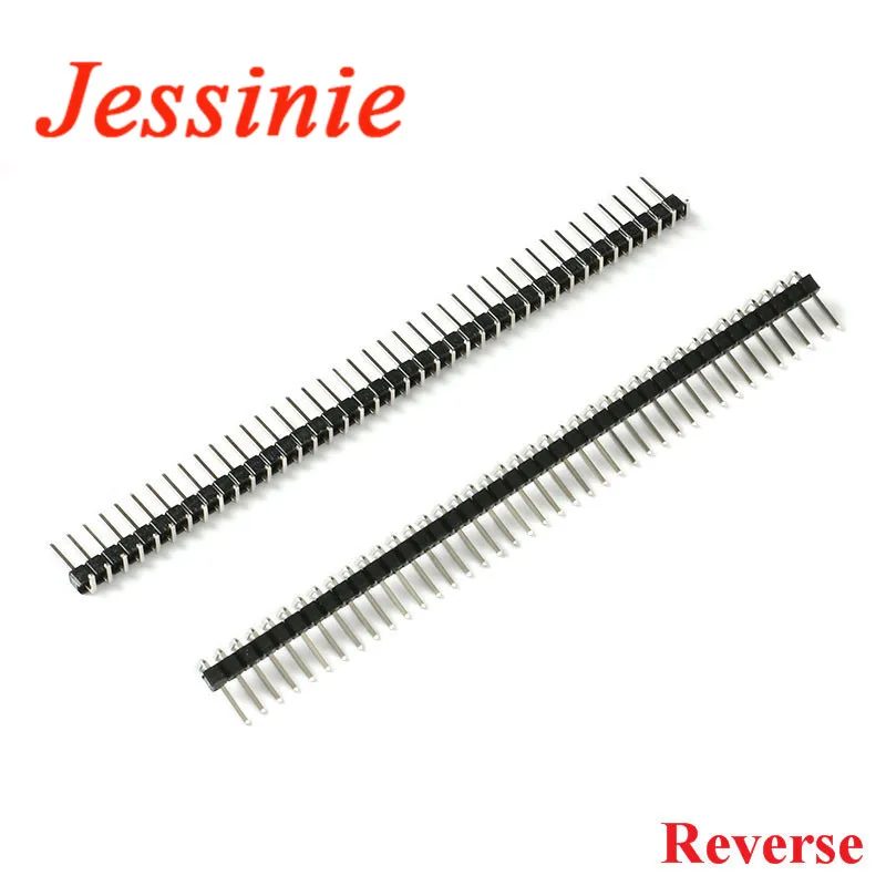 Conector de placa PCB de ángulo recto de 90 grados, fila única macho R/A de 40 Pines, cabezal positivo/inverso, 10 piezas, 2,54mm, 1x40 P, 1x40P - imagen 4