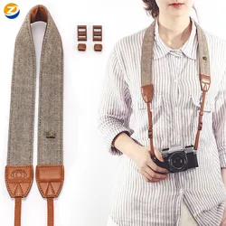 Correa para Cámara DSLR Sony/Nikon – Cuero y Algodón, Cuello y Hombro
