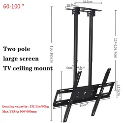 HILLPORT Soporte Techo TV Telescópico Inclinable 60-100"