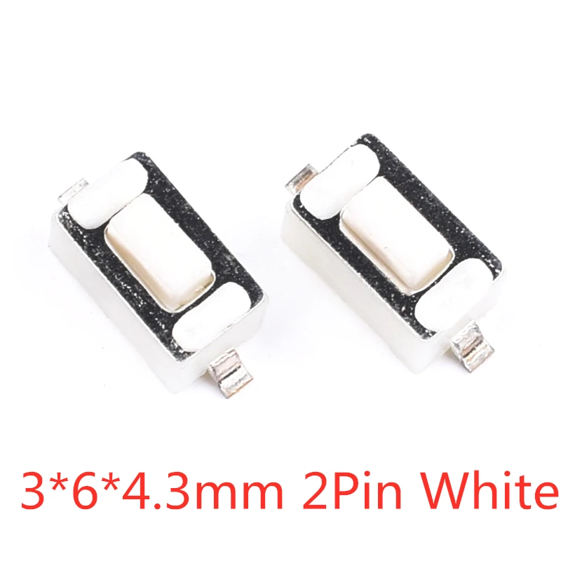 3X6X4.3mm 2Pin White