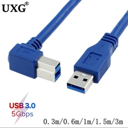 Cable USB 3.0 A Macho 90 Grados para impresora USB-B