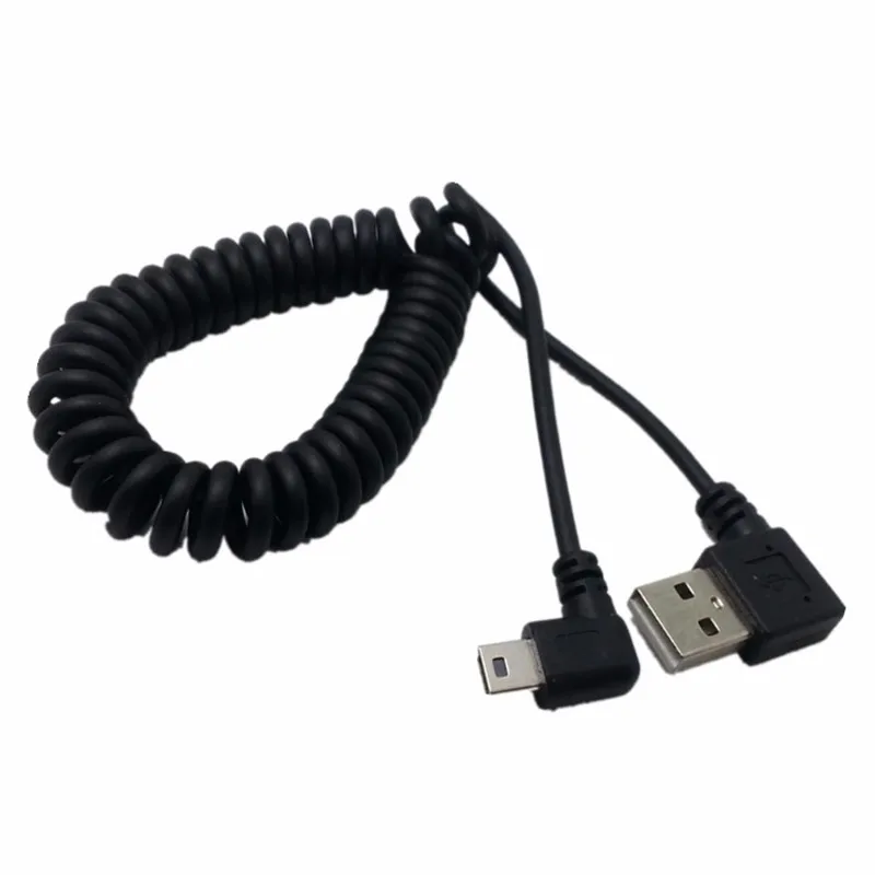 Mini línea de datos USB de doble codo derecho de 90 grados, puerto T izquierdo para cámara de disco duro MP3, línea de datos de navegación para coche, línea de carga de 1,0 m - imagen 3