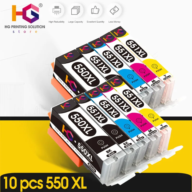 Para Canon PGI-550XL PGI550 PGI 550 CLI551 PIXMA IP7250 MG5450 MX925 MG5550 MG6450 MG5650 MG6650 IX6850 MX725 cartucho de tinta - imagen 2