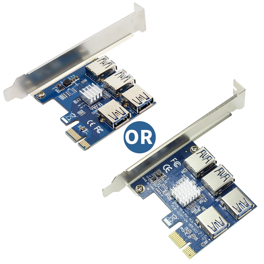 Tarjeta elevadora XT-XINTE PCI-E, Multiplicador de Puerto PCIe USB, PCI Express, PCIe 1 a 4, tarjeta adaptadora PCI-E para máquina minería BTC - imagen 5