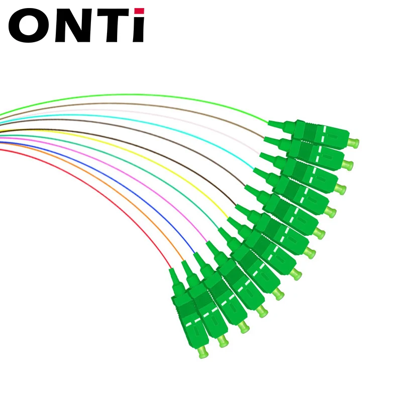 ONTi-Cable de conexión de fibra óptica, coleta, LC, UPC, coleta, SM(9/125), 1m de fanout, 12 colores, SC APC, UPC, simplex - imagen 5