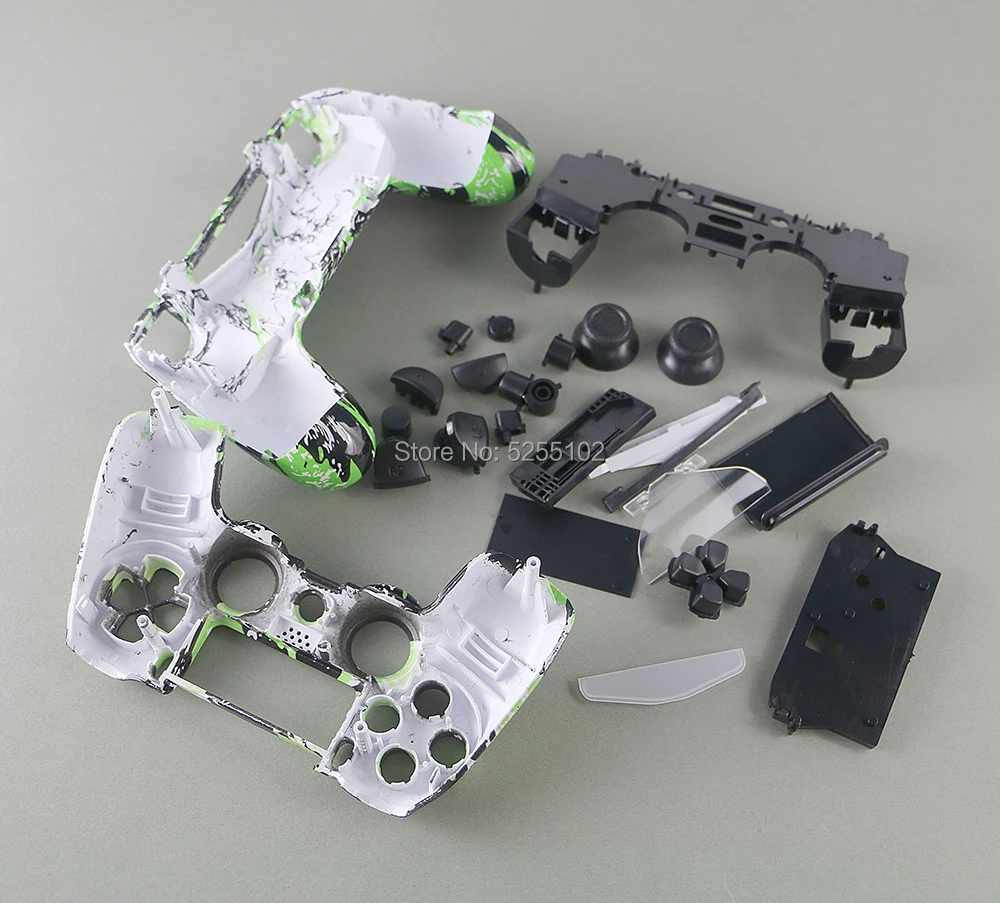 Carcasa completa para mando de PS4 JDS 001 011, Kit de carcasa Mod, botón para Playstation 4, camuflaje, 10 juegos - imagen 5