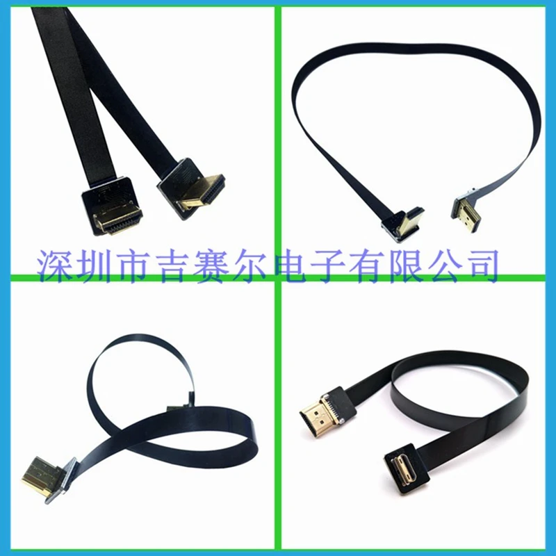 FPV Micro HDMI compatible Mini HD-cable adaptador de 90 grados 5cm-100cm cinta FPC Cable plano HDTV paso conector de clavija de 20 pines - imagen 5