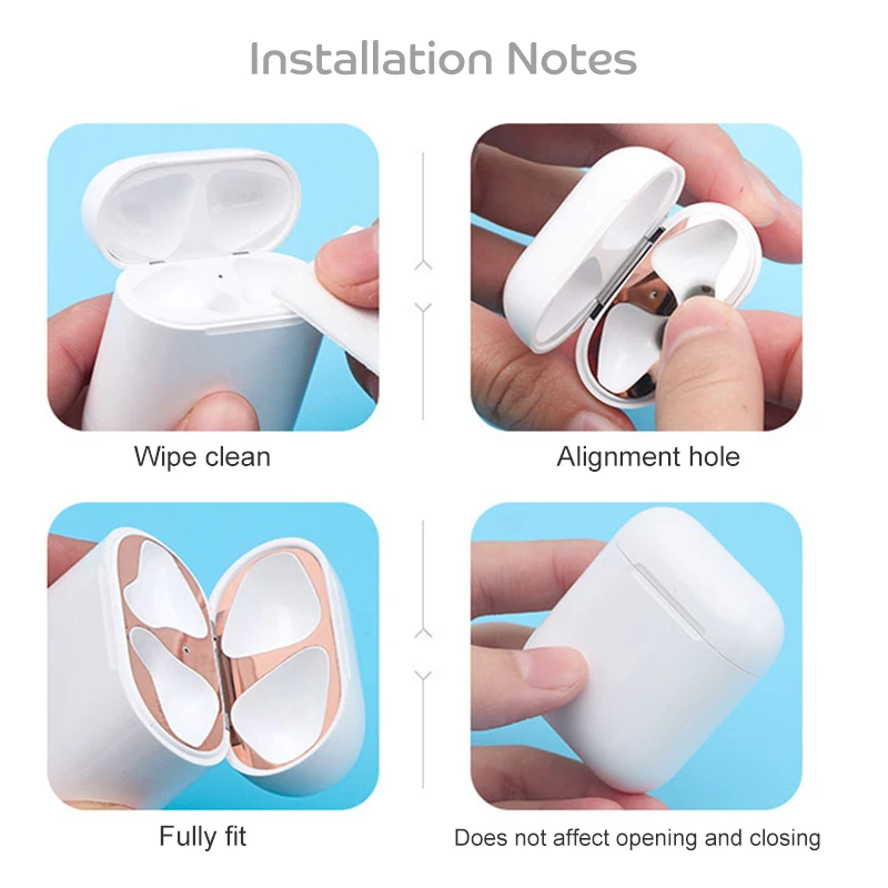 Pegatina a prueba de polvo a prueba de arañazos para AirPods 1 2 Pro, película protectora para auriculares, pegatinas de cubierta para Apple AirPods 2/1/pro - imagen 4