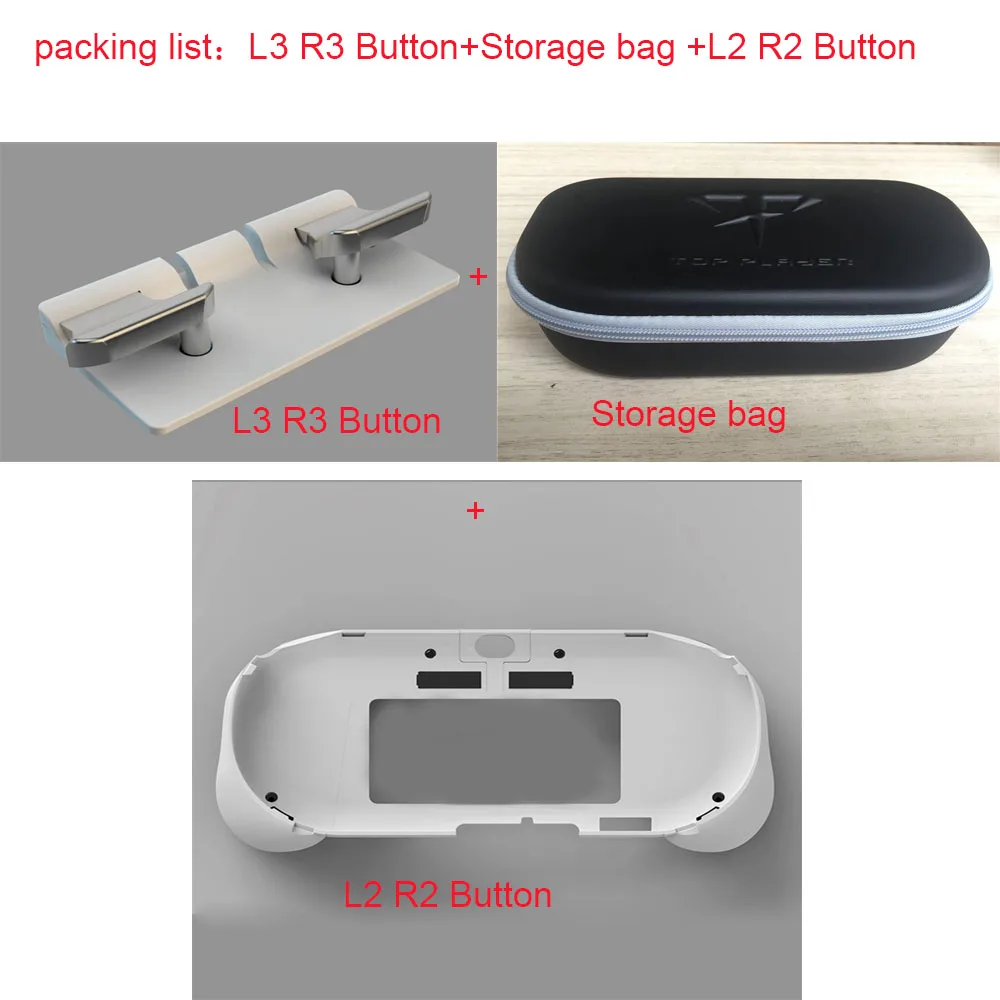 L3 R3 mango de mano Joypad funda con soporte con botón de disparo L2 R2 para PSV 2000 PSV2000 PS VITA 2000 bolsa para consola de juegos delgada - imagen 3