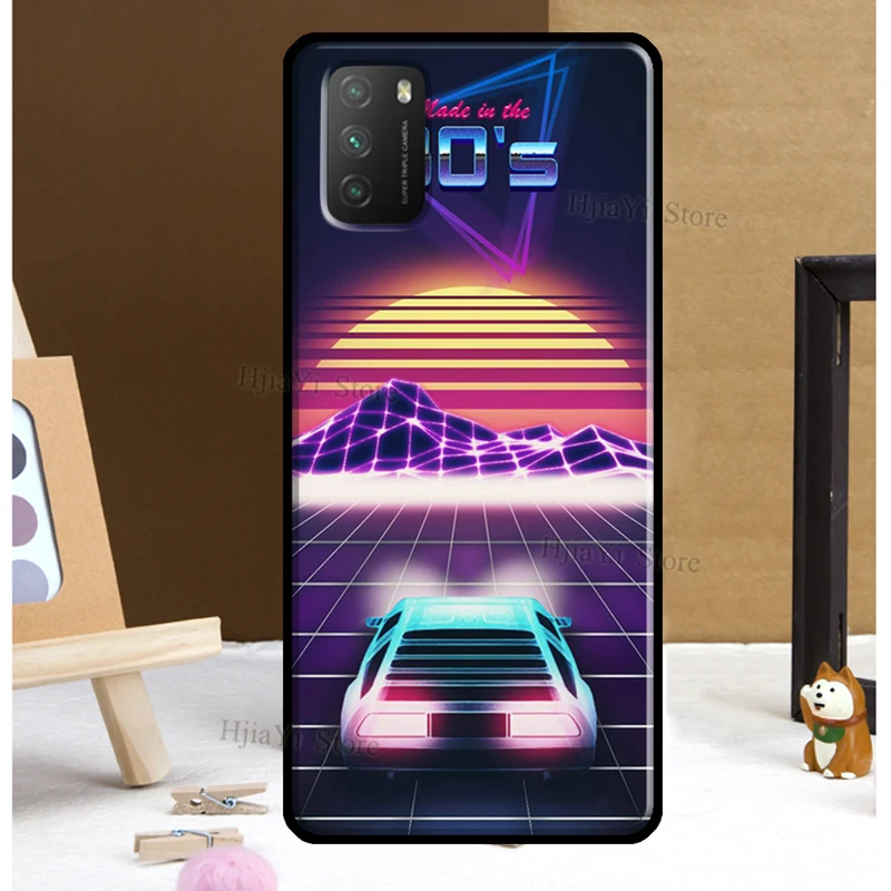Neon Retrowave 80s funda de arte vintage para POCO F3 M4 M3 X4 GT X3 Pro funda para Xiaomi Mi 12 Pro 12X Mi 11 Lite 10T 11T Pro - imagen 3