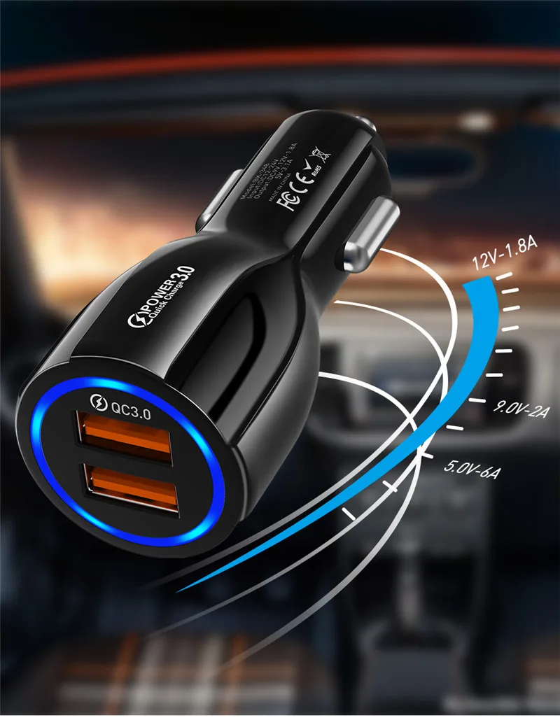 Cargador USB Coche USLION - Compatibilidad con múltiples dispositivos