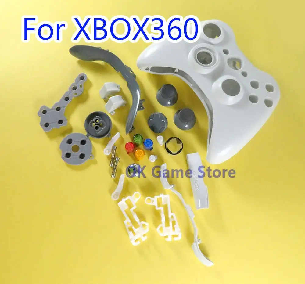 1 Juego de repuesto blanco y negro para controlador Xbox 360, carcasa completa con cable para Xbox 360 con Kit de botones, accesorios - imagen 2