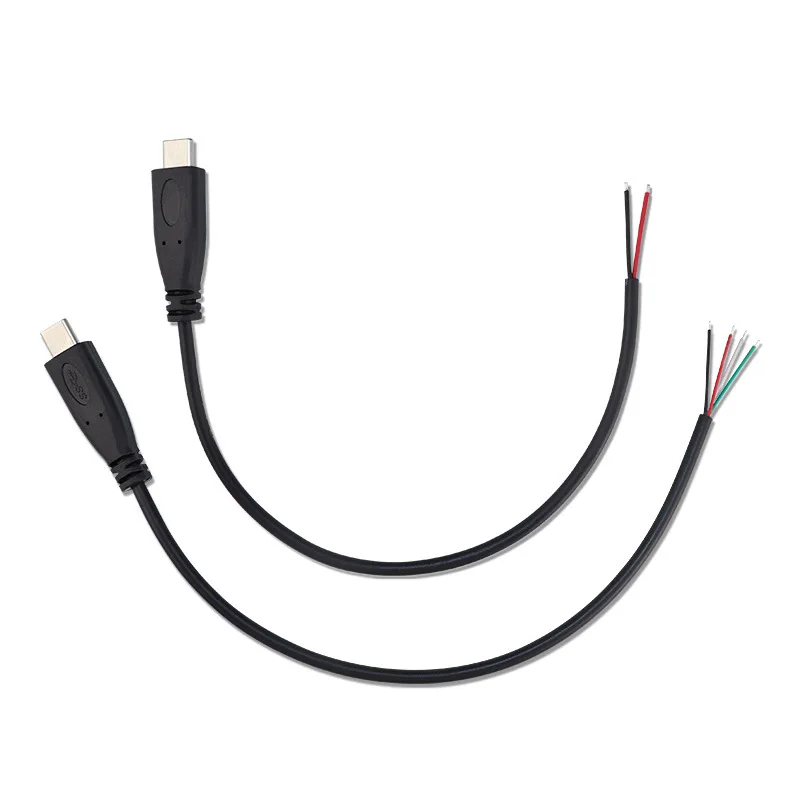 Cable de reparación tipo USB-C, Cable de 2 pines y 4 pines, USB 2,0, macho, hembra, tipo C, extensión de enchufe, Conector de cargador de soldadura para Huawei y Xiaomi - imagen 5