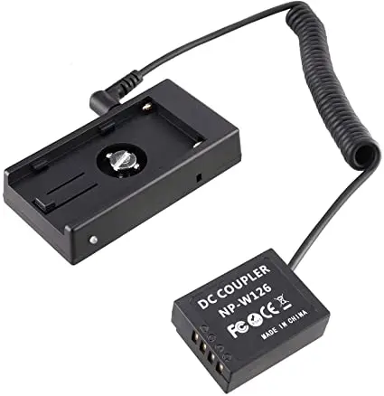 Fotga NP-W126 Batería ficticia con placa de batería NP-F970 Cable de alimentación para cámara Fuji X-A1 X-A2 X-A3 X-E1 X-E2 X-M1 X-Pro