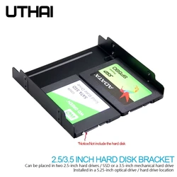 UTHAI G17 Adaptador 2.5/3.5 a 5.25 pulgadas Soporte metalico
