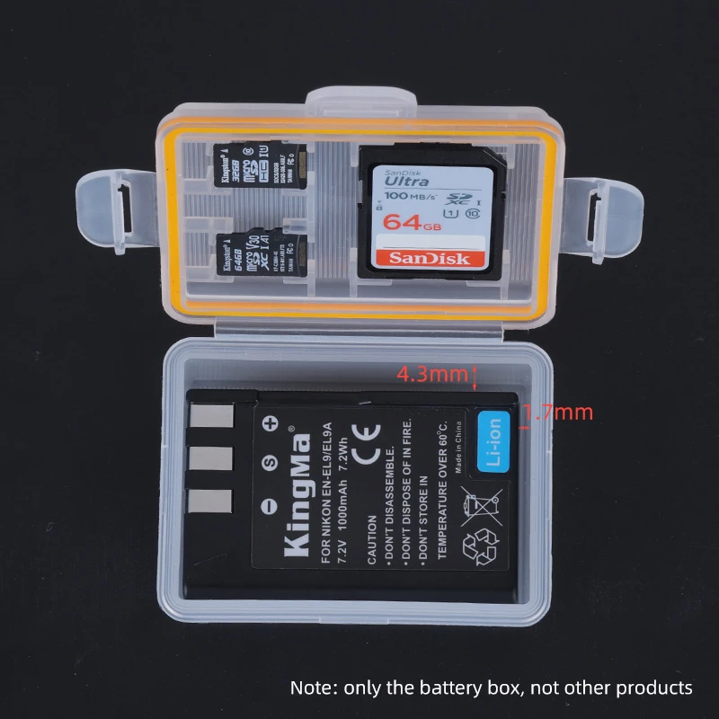 KingMa-caja de almacenamiento de plástico para cámara Nikon, caja de almacenamiento de batería de EN-EL9 para Nikon D40, D40X, D3000, D5000, D60, ENEL9 - imagen 4