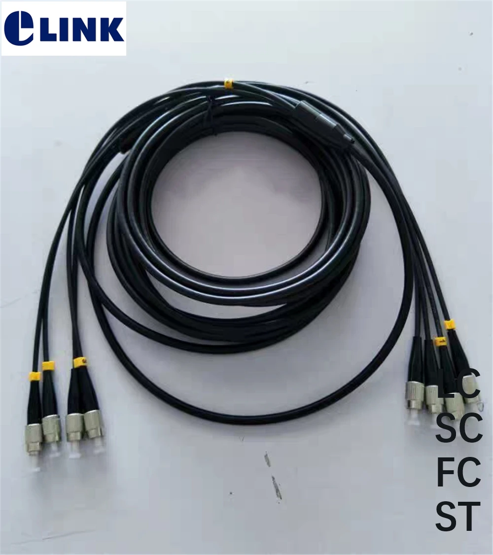 Cable de conexión de fibra óptica OM3, 40M, TPU, 4 núcleos, resistente al agua, LC SC FC, cable de conexión blindado, puente FTTA para exteriores, 4 fibras, 5,0mm - imagen 2