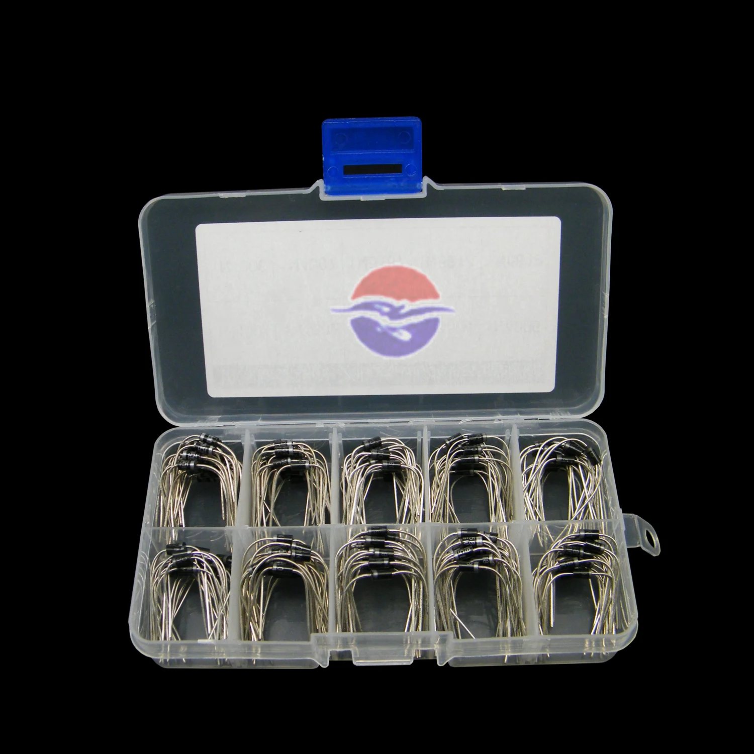 200 Uds. Kit surtido de diodos rectificadores de 10 valores 1N4001 1N4002 1N4003 1N4004 1N4005 1N4006 1N4007 1N5817 1N5818 1N5819 + caja - imagen 4