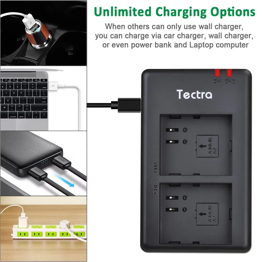 Batería de 2440mAh y cargador USB Dual para Arlo Pro, Arlo Pro 2, VMA4400 - imagen 2