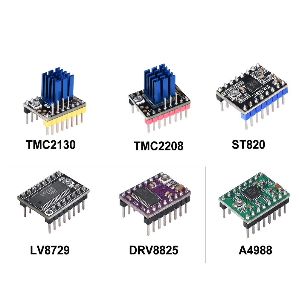 Controlador de Motor paso a paso TMC2208 TMC2130 ST820 A4988 Drv8825 para SKR V1.4 TURBO SKR 2 Mini E3 Ender 3 V2 piezas de impresora 3D