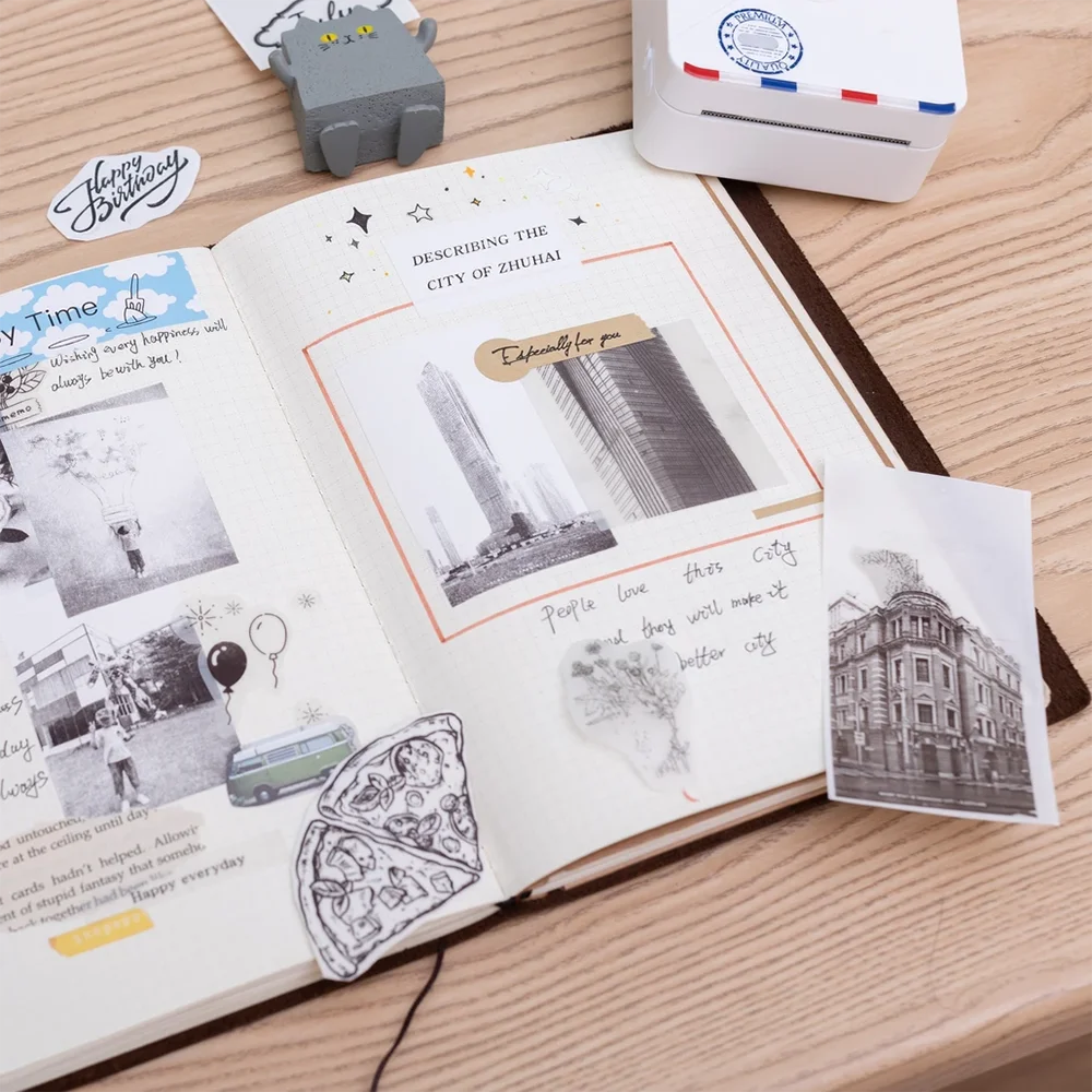 Phomemo-pegatina térmica imprimible, autoadhesiva, transparente, papel no adhesivo para impresora M02/M02S/M02Pro - imagen 5