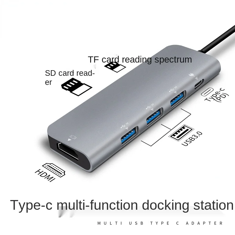 Concentrador USB 3,0 7 en 1, adecuado para adaptador de ordenador portátil, PC, carga PD, expansión de 7 puertos, 5/7/9 puertos tipo C, base de expansión, concentrador Usb - imagen 2