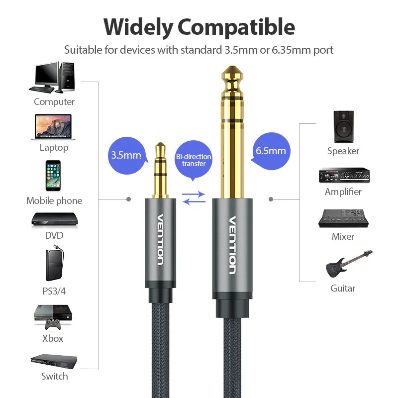 Vention Adaptador de Audio 6,5 mm a 3,5 mm TRS para altavoces - imagen 2