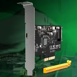 Tarjeta Controladora PCIe x4 USB-C 3.1 Gen2 SATA - 20Gbps
