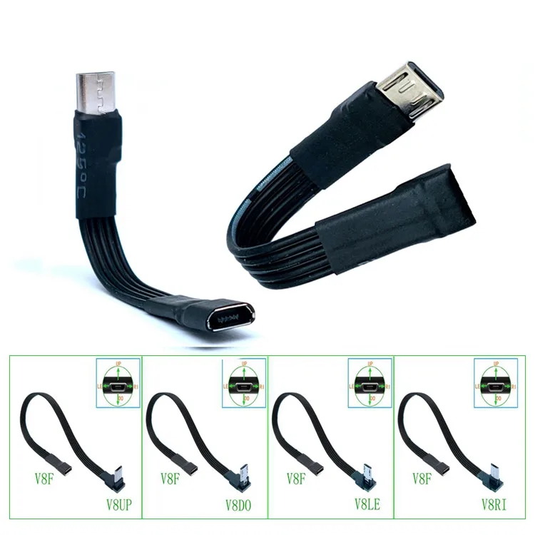 Extensión Micro USB 2,0 de 5 pines macho a hembra macho a macho, cargador de datos de carga, cable extensor Micro usb de 0,1 m/0,2 m/0,5 m/0,8 m - imagen 2