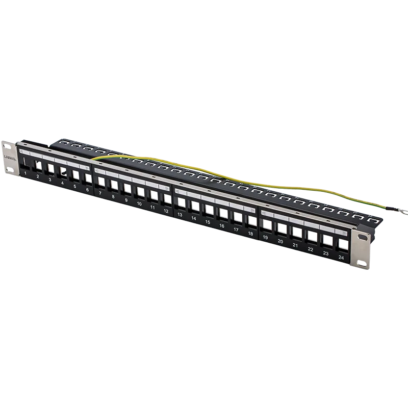 Panel Keystone en blanco 24 puertos 19 pulgadas 1U con barra de cables - imagen 3