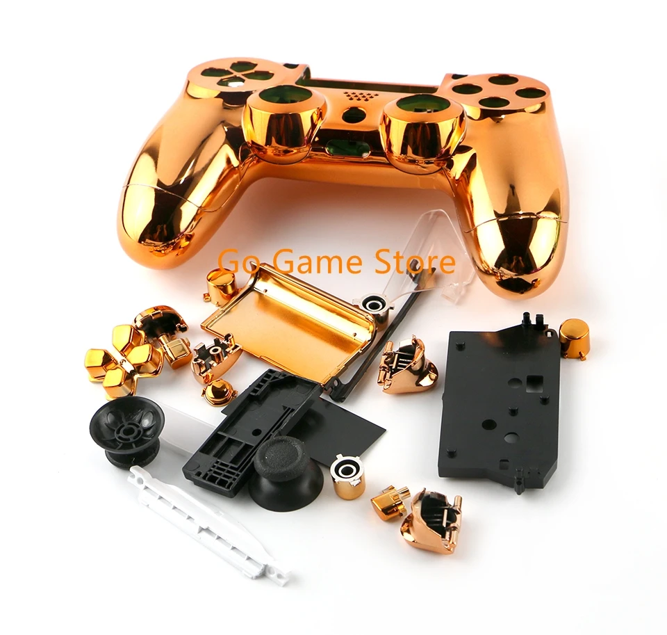 1 Juego para controlador inalámbrico PS4 con piezas de botón, carcasa cromada de 8 colores, carcasa para controlador
