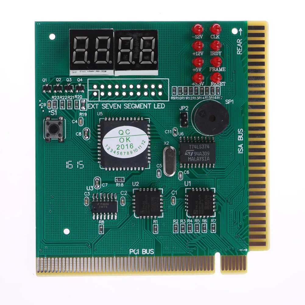 Mini pantalla LCD de 4 dígitos, Analizador de PC, probador de placa base de CPU de tarjeta postal de diagnóstico con indicador LED para la placa principal de Bus SMA PCI