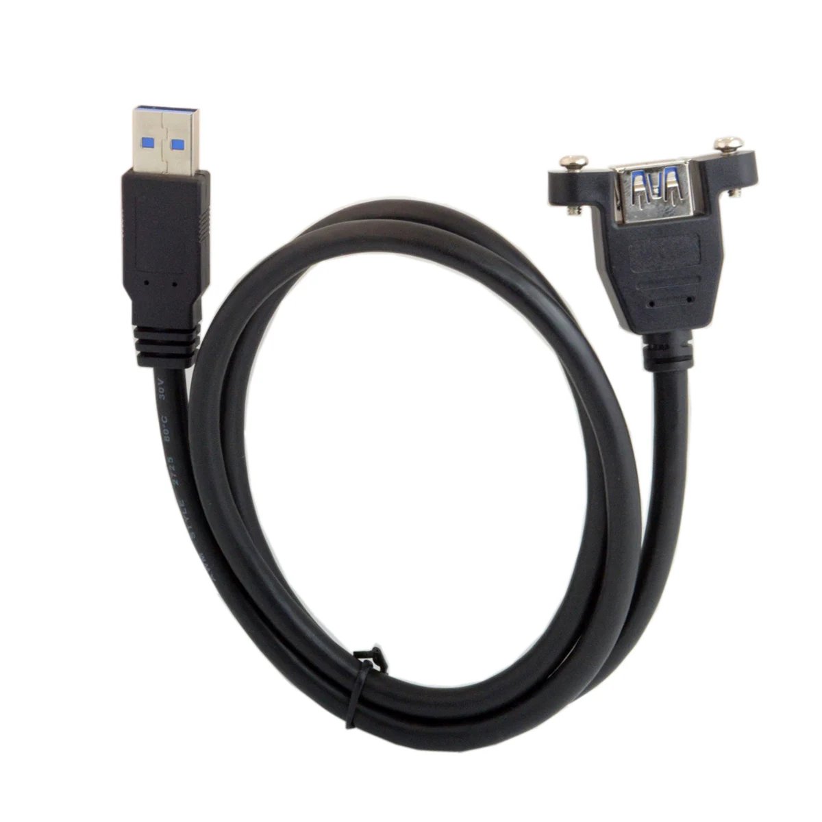 Cable USB tipo A hembra montaje en Panel a USB macho arriba/abajo/izquierda/extensión de enchufe de ángulo recto para Host de computadora 0,3 m 0,6 m - imagen 3