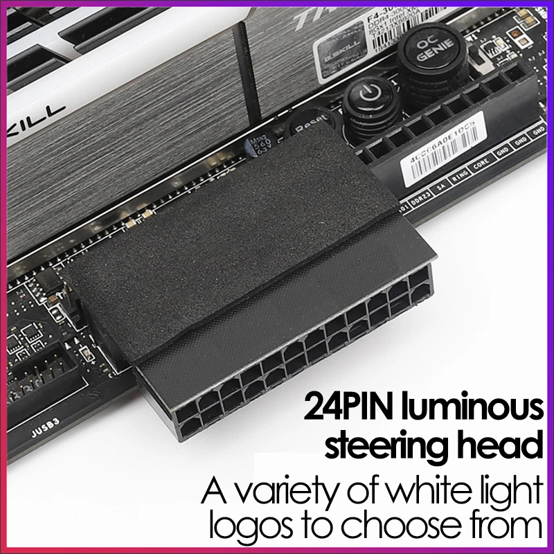 UTHAI DIY accesorios de computadora cableado placa base de computadora fuente de alimentación ATX 24P giro 90 grados conector cabezal de dirección - imagen 4