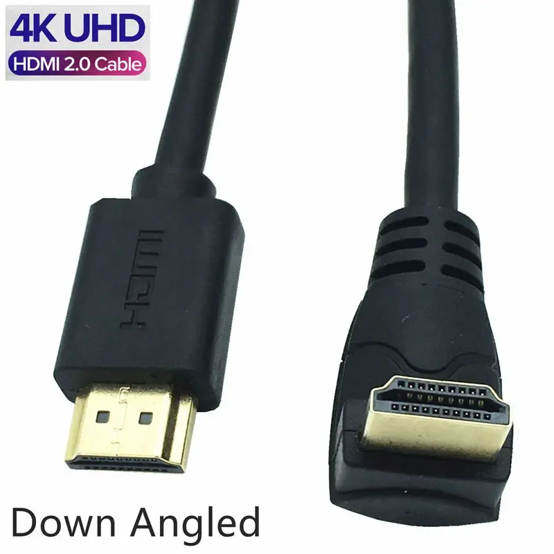 Cable 4K compatible con HDMI 2,0, Cable HDTV de ángulo de 90/270 grados, 15CM, 0,6 M, 1,8 M, 1080P, 3D para TV, PC, proyector, PS3, 4, ordenador Ultra 3D - imagen 2