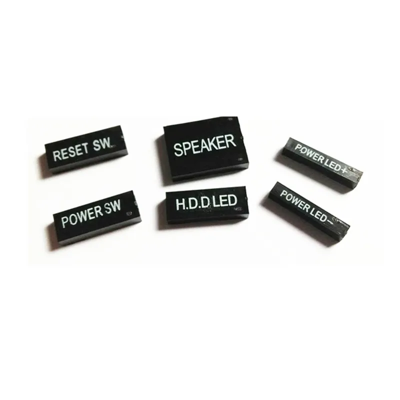 Angitu Panel frontal Dupont de 2,54mm + P, -P, reinicio, alimentación SW, HDD, conector de altavoz/carcasa 1 Juego con pines para Cable de ordenador DIY