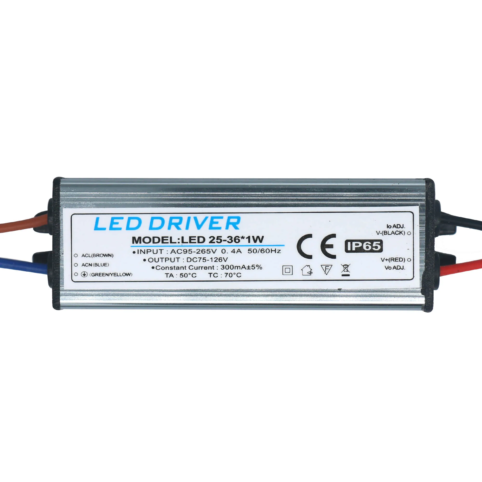 Controlador LED impermeable para Panel de luz, adaptador de transformador, fuente de alimentación de piezas de 300mA, 25-36W, 18-24W, 8-12W, 4-7W, 1-3W, 1 AC85V-265V - imagen 3