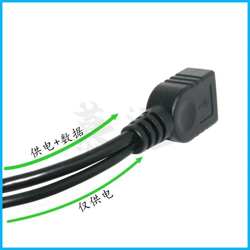 USB 2,0 A macho a USB hembra 2 doble fuente de alimentación USB hembra Cable de extensión divisor HUB carga para impresoras