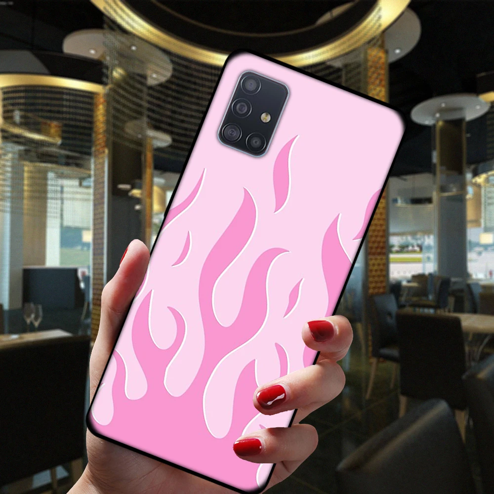 Funda de silicona verde, amarillo, rojo, llama negra para Samsung A51, A71, A01, A10, A11, A21S, A30, A31, A40, A41, A50, A60, A70, A9, A7 - imagen 2