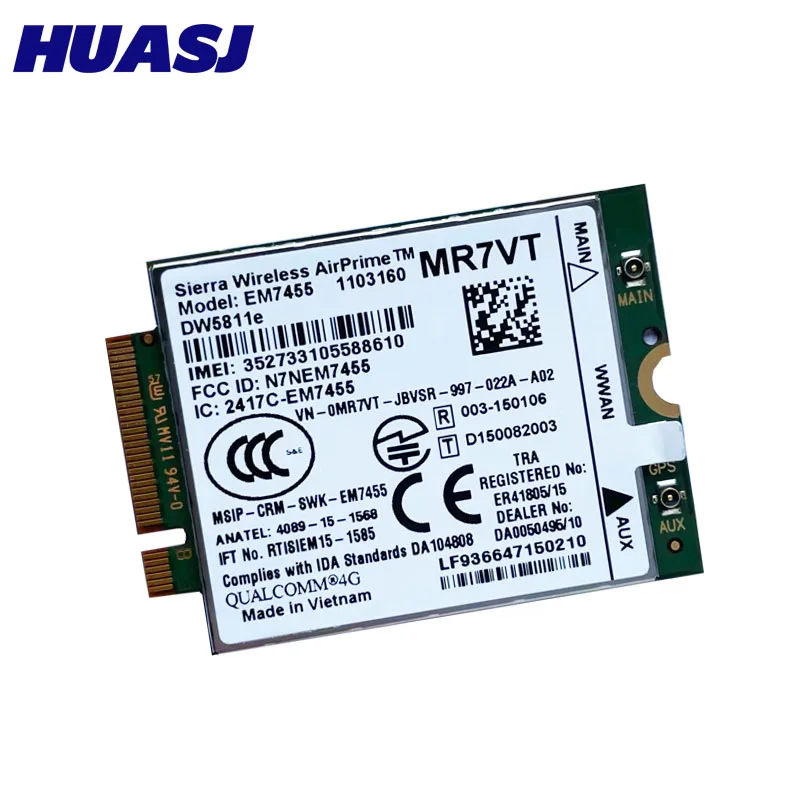 HUASJ Sierra inalámbrico Airprime EM7455 DW5811e CAT6 4G módulo para DELL E7270 E7470 E7370 E5570 E5470 inalámbrico FDD/TDD Gobi6000 - imagen 3