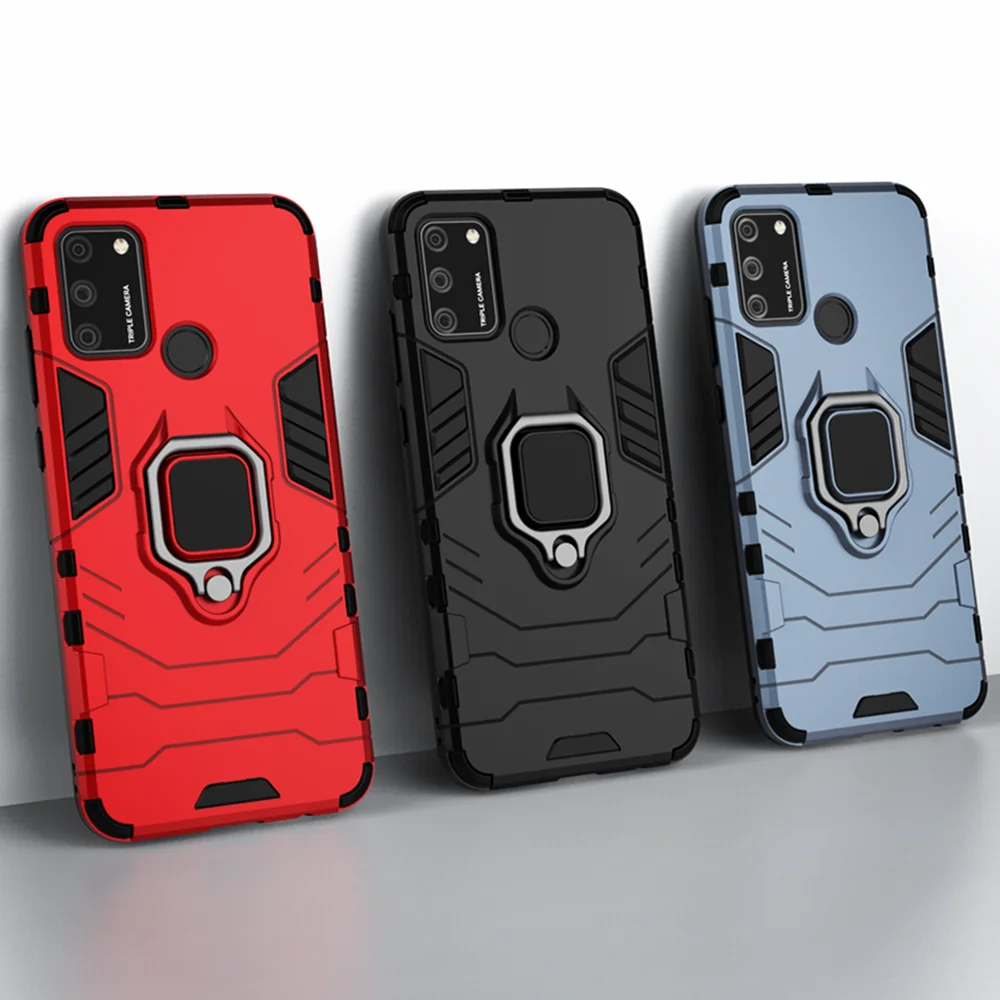 Funda de armadura A prueba de golpes para Huawei Honor 9A, funda de teléfono con soporte de anillo para Huawei Honor 9A 9 A Honor 9A, fundas de MOA-LX9N de 6,3 pulgadas - imagen 2