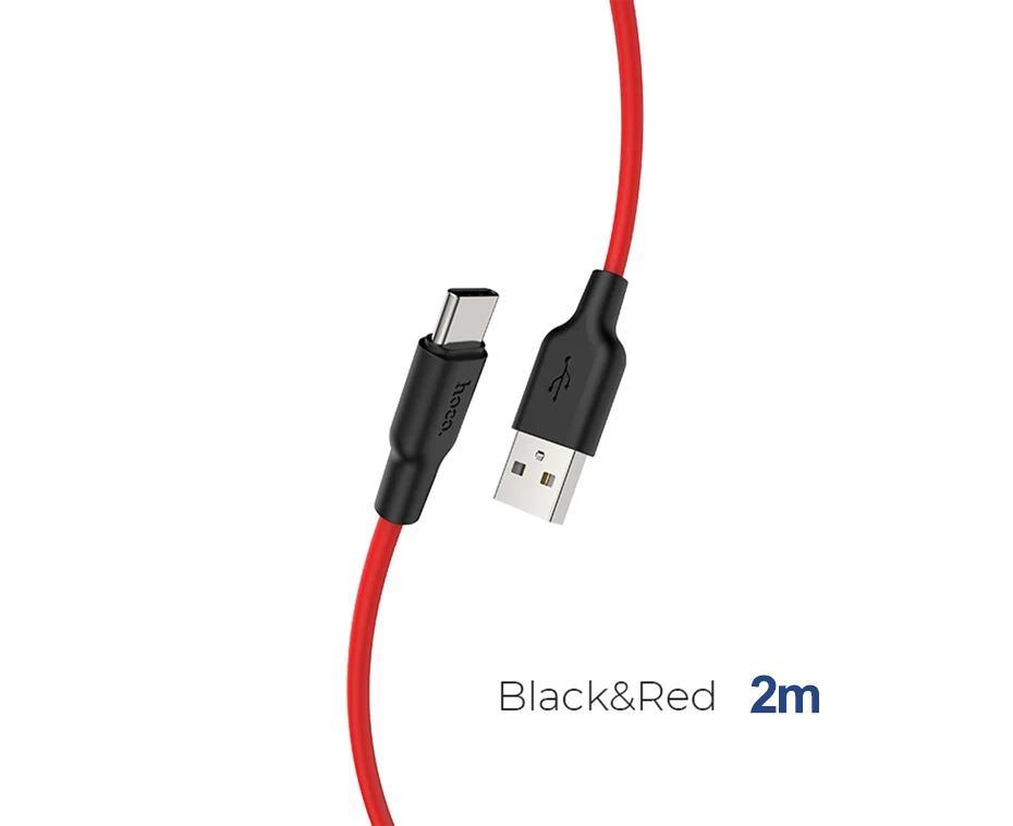 Se muestra un cable negro y rojo con las palabras negras y rojos escritos en él