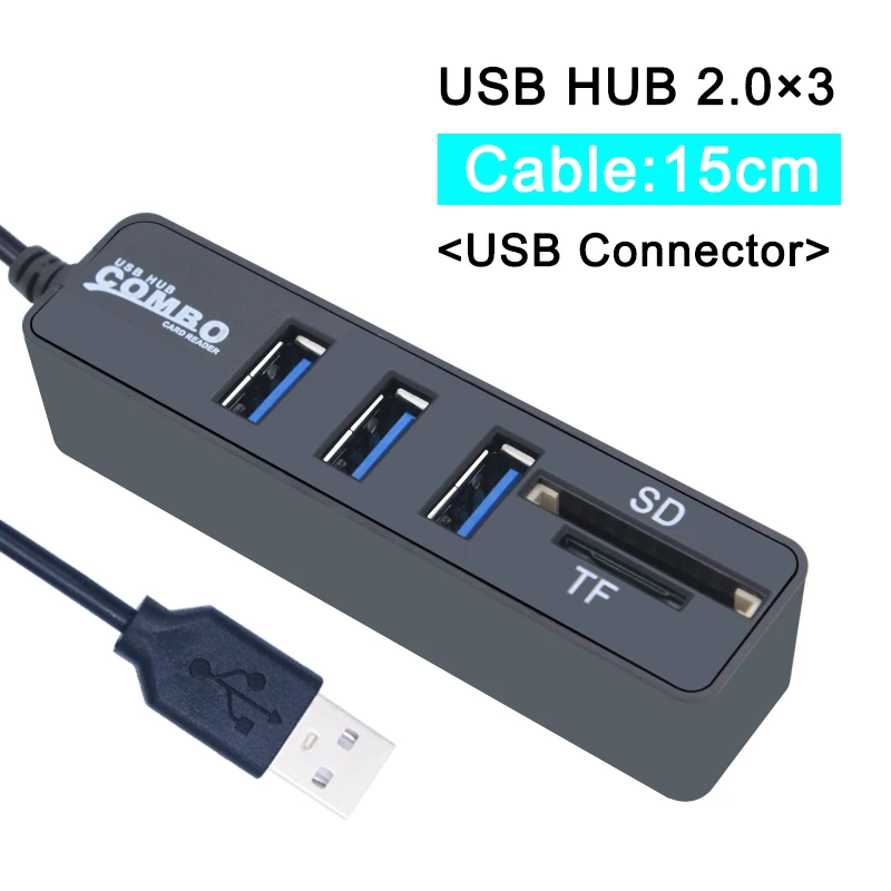 2.0 USB 3 port Black