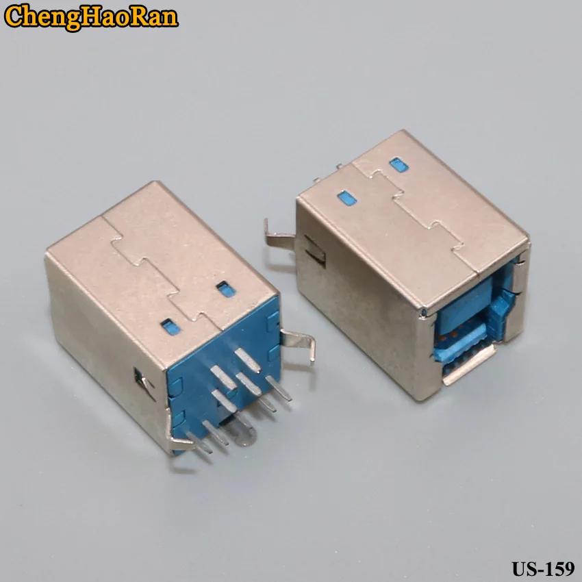 ChengHaoRan-conector hembra/hembra USB 3,0, conector BF de 180 grados, interfaz de impresión tipo B, carcasa de cobre, 2 unids/lote - imagen 4