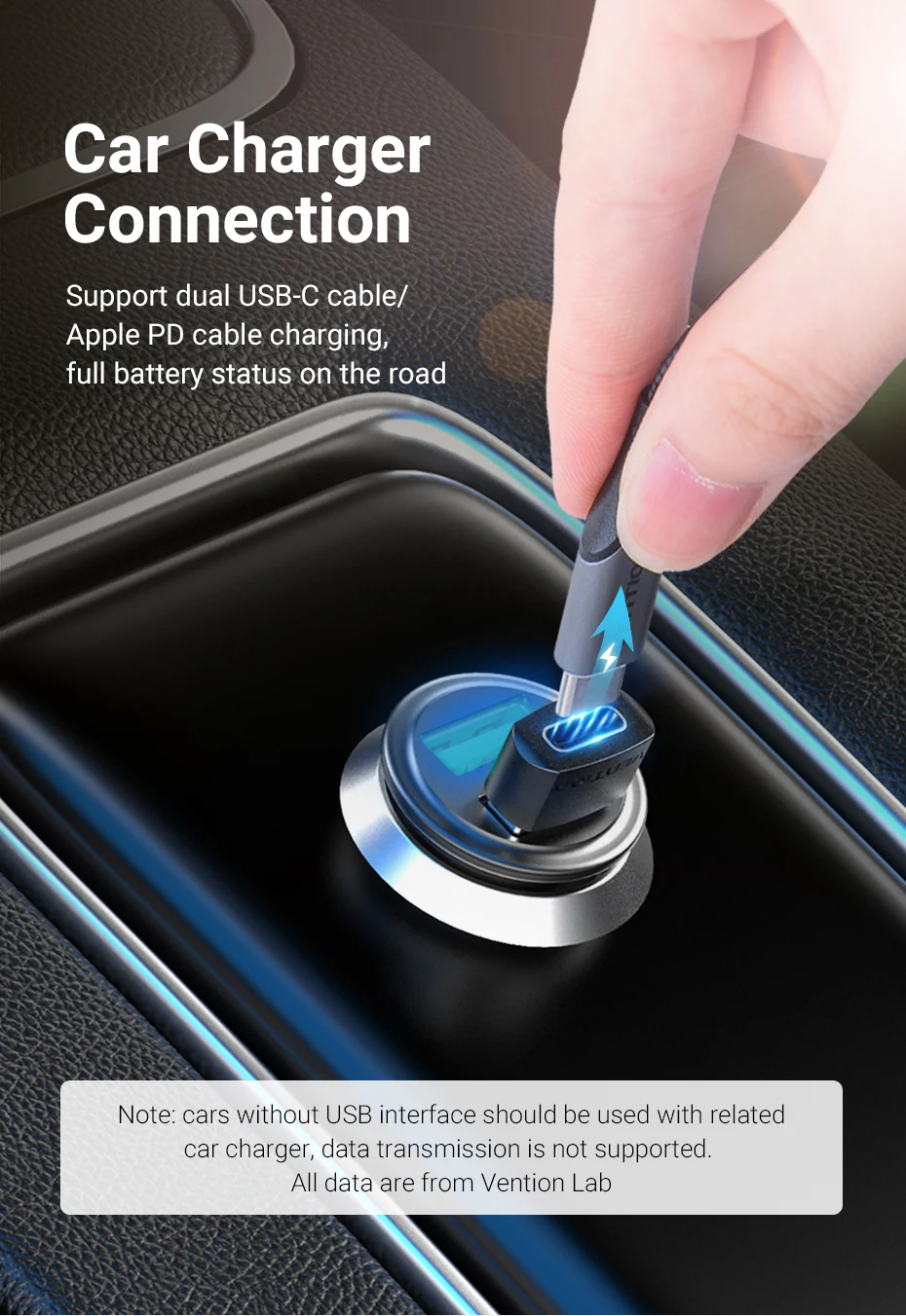 Adaptador Vention - Conexión cargador de coche
