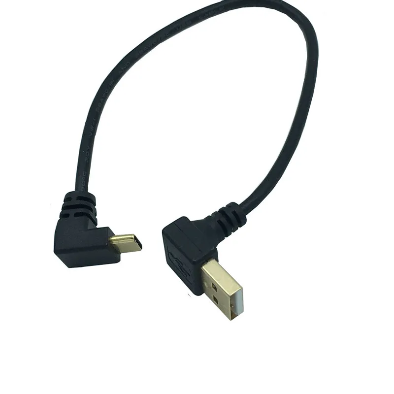 Cable conector de carga de datos USB 3,1 tipo c USB macho a USB macho, ángulo arriba y abajo, chapado en oro de 90 grados, 25cm para tableta y teléfono - imagen 3