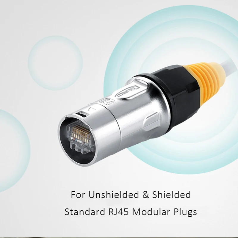 Conectores impermeables RJ45 de red IP67/Ethernet RJ45 enchufe de metal enchufe impermeable para Ethernet al aire libre - imagen 3